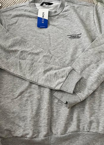 Gri Pamuklu erkek Sweatshirt - Görsel 2