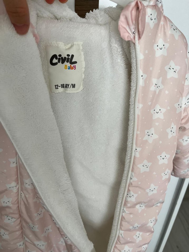 Pembe Kürklü Bebek Kız Tulumu - Görsel 3