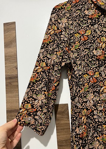 Düğmeli Çok Renkli Bohem Uzun Elbise - Görsel 3