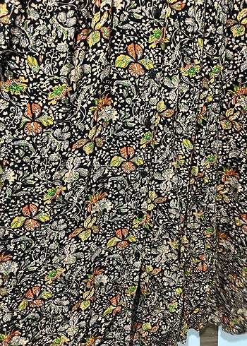 Düğmeli Çok Renkli Bohem Uzun Elbise - Görsel 5