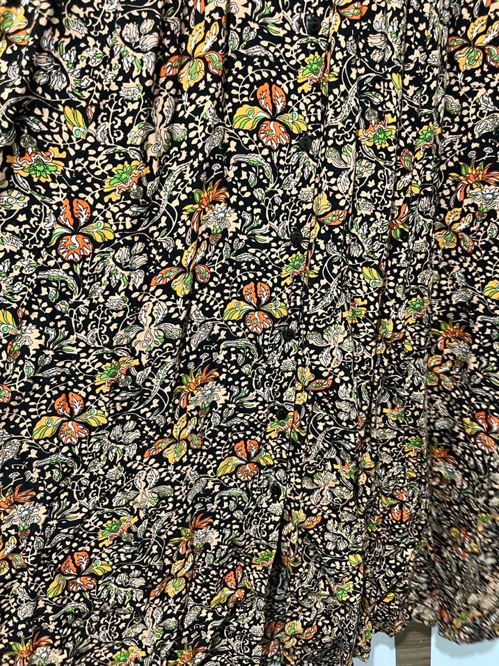 Düğmeli Çok Renkli Bohem Uzun Elbise - Görsel 5