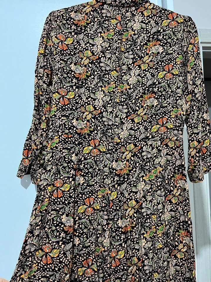 Düğmeli Çok Renkli Bohem Uzun Elbise - Görsel 4