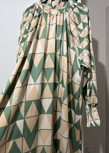 Yeşil Bohem Uzun Kollu Uzun Elbise - Görsel 2