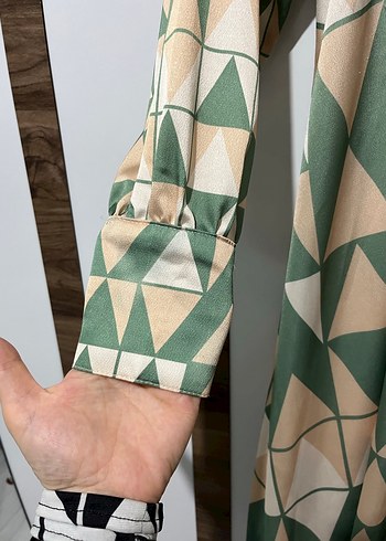 Yeşil Bohem Uzun Kollu Uzun Elbise - Görsel 5