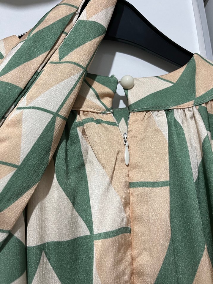 Yeşil Bohem Uzun Kollu Uzun Elbise - Görsel 4