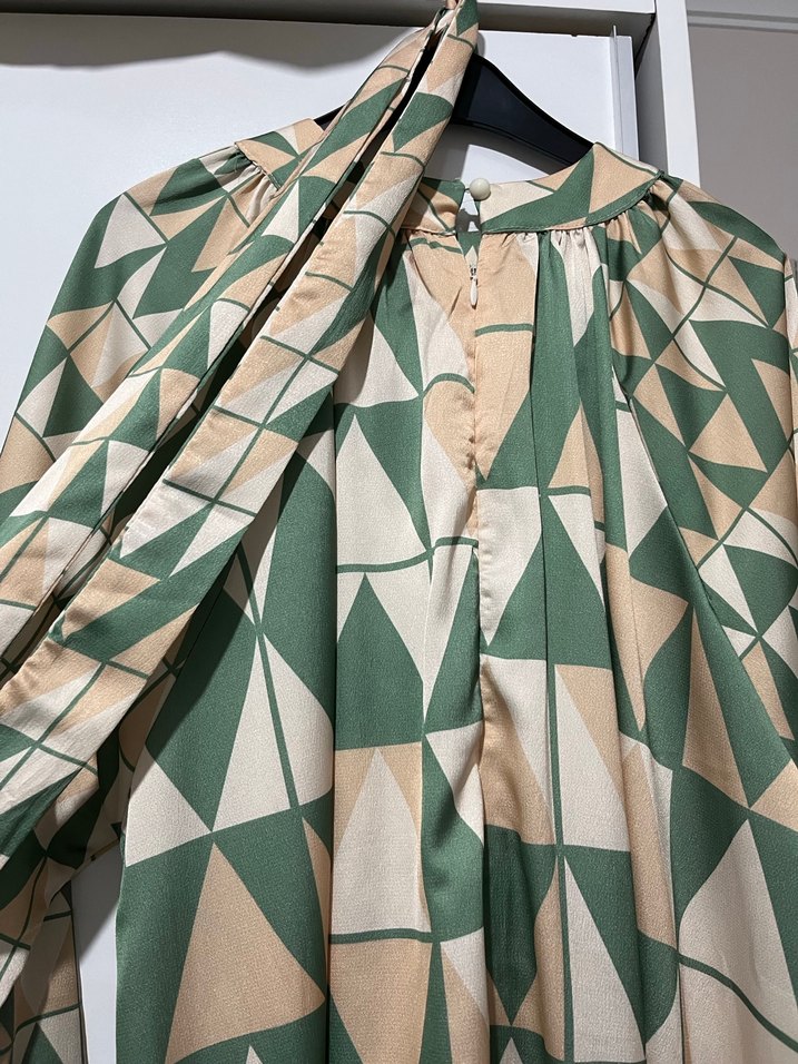 Yeşil Bohem Uzun Kollu Uzun Elbise - Görsel 3