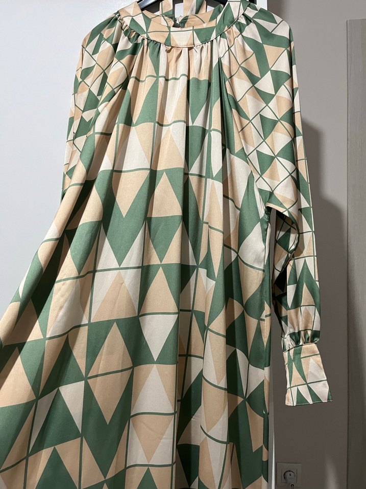 Yeşil Bohem Uzun Kollu Uzun Elbise - Görsel 2