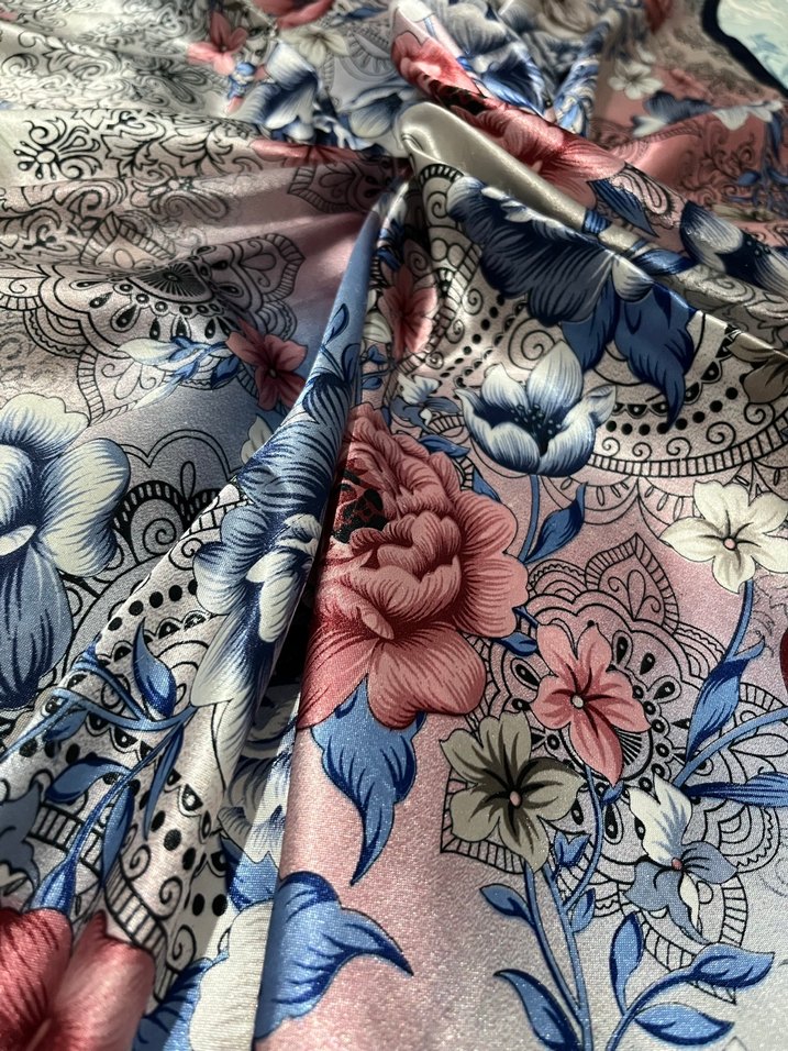 Çiçek Desenli Çok Renkli Bohem Kadın Şal - Görsel 2