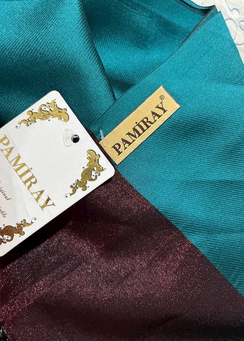 Parlak Turkuaz Kadın Saten Şal - Görsel 4