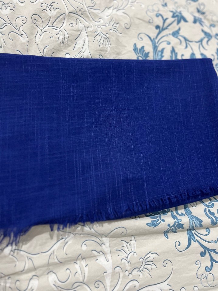 Mavi Kadın Saten Şal - Görsel 2