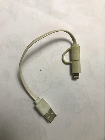 USB iphone ve Samsung şarj kablosu
