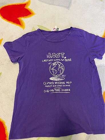 Koton mor desenli tshirt
