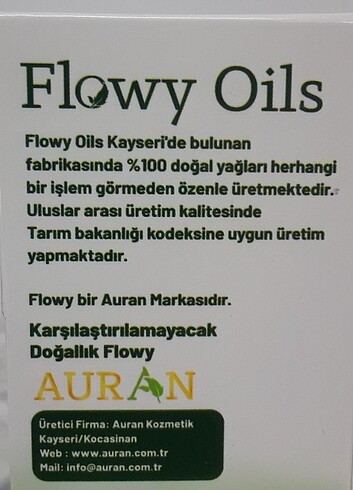  Beden Flowy Oils Nioli Yağ 10ml.