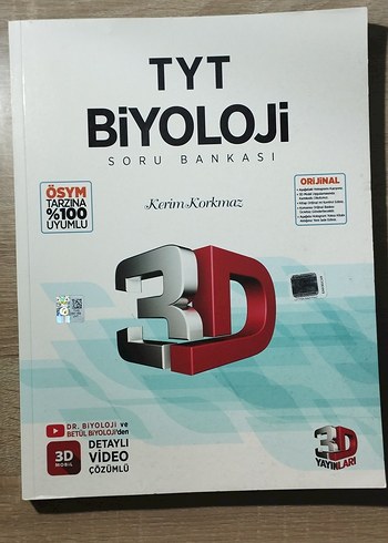 TYT Biyoloji 3D Soru Bankası Kerim Korkmaz