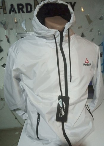 Reebok Kapüşonlu Beyaz Erkek Rüzgarlık