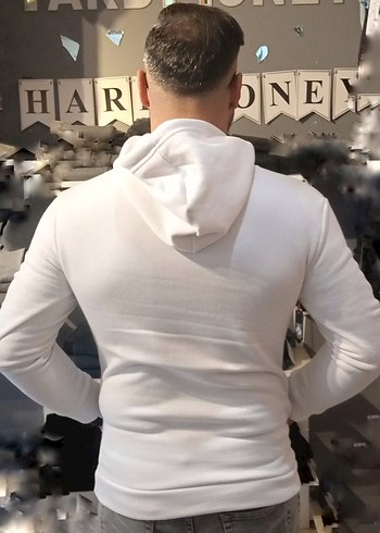 Tommy Hilfiger Beyaz Baskılı Kapüşonlu Sweatshirt