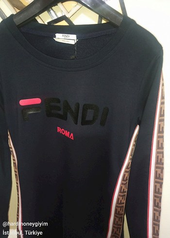 s Beden siyah Renk Fendi Uzun Kollu Kadın Tunik