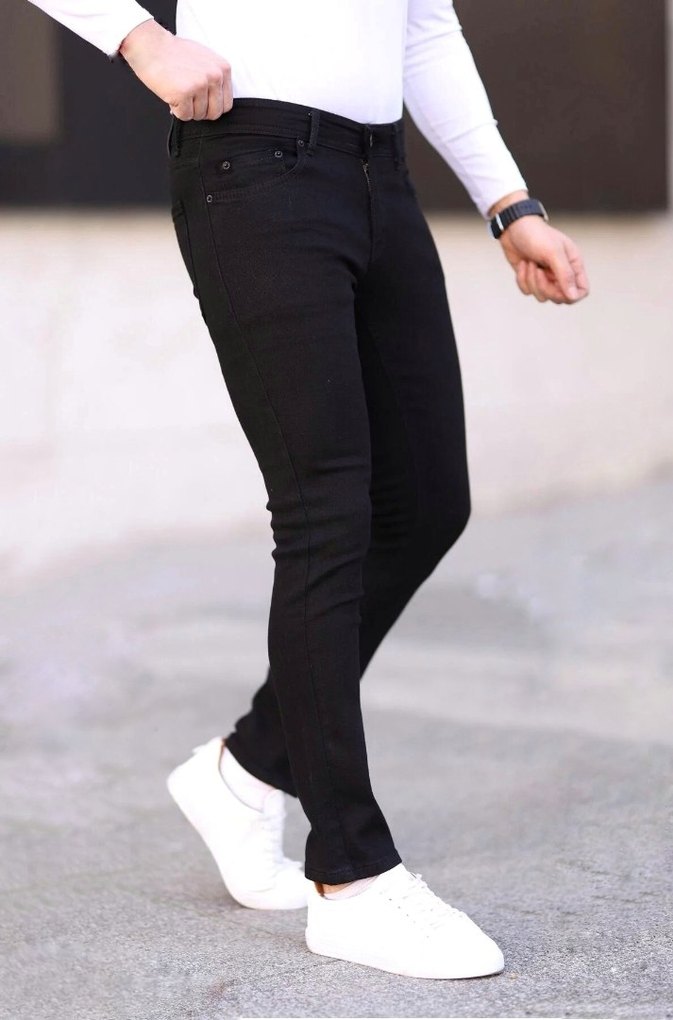 Erkek Regular Fit Likralı Boru Paça Kot Pantoln - Görsel 4