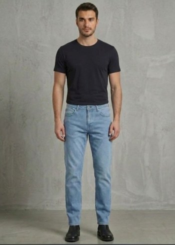 Diğer Buz Mavisi Regular Fit Erkek Kot Pantolon