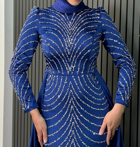 Taşlı tesettür abiye - Görsel 2