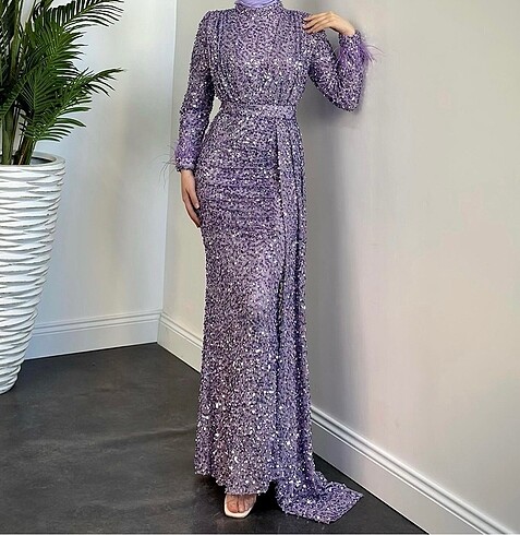 Yandan pelerinli abiye - Görsel 7