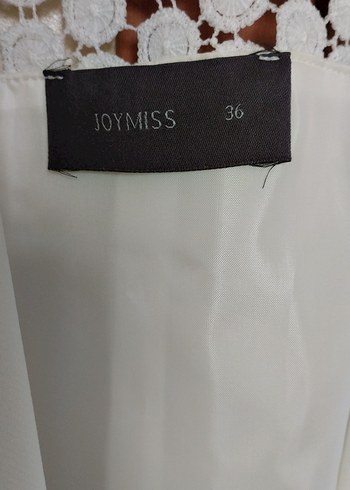 Joymiss inci düğmeli Beyaz Kadın Blazer Ceket - Görsel 3