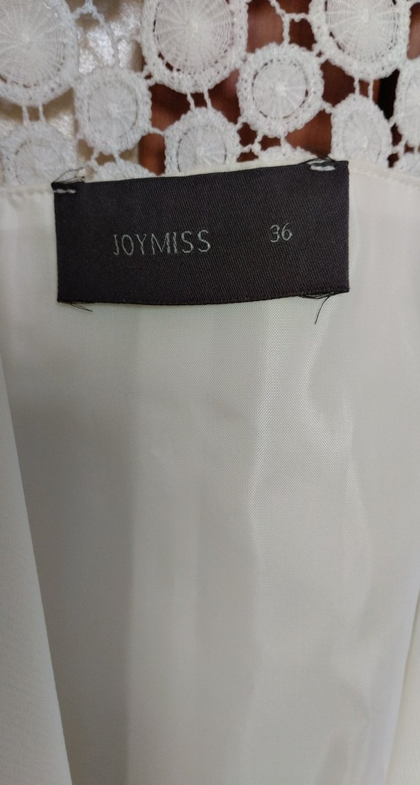 Joymiss inci düğmeli Beyaz Kadın Blazer Ceket - Görsel 3