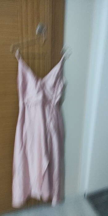 toz pembe elbise saten
