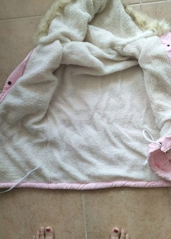 Düğmeli fermuarlı Pembe Midi Kadın mont S M UYUMLU - Görsel 5