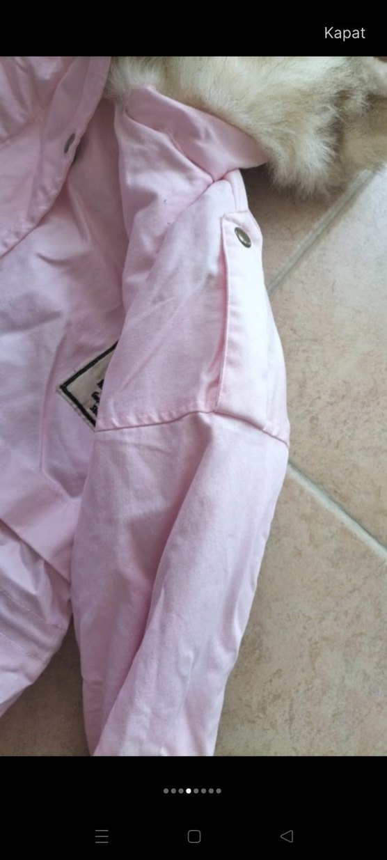 Düğmeli  fermuarlı Pembe Midi Kadın mont  S M UYUMLU - Görsel 3