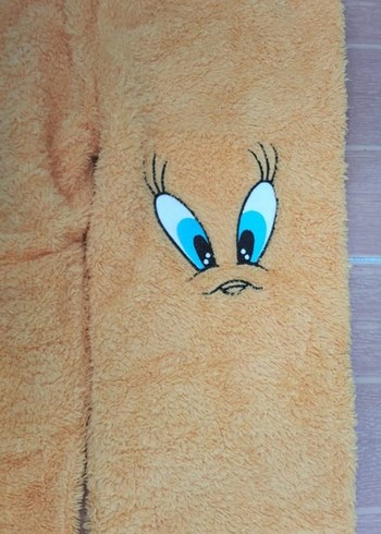 Nakışlı Sarı Peluş pijama L XL giyebilir etiketi yok - Görsel 3