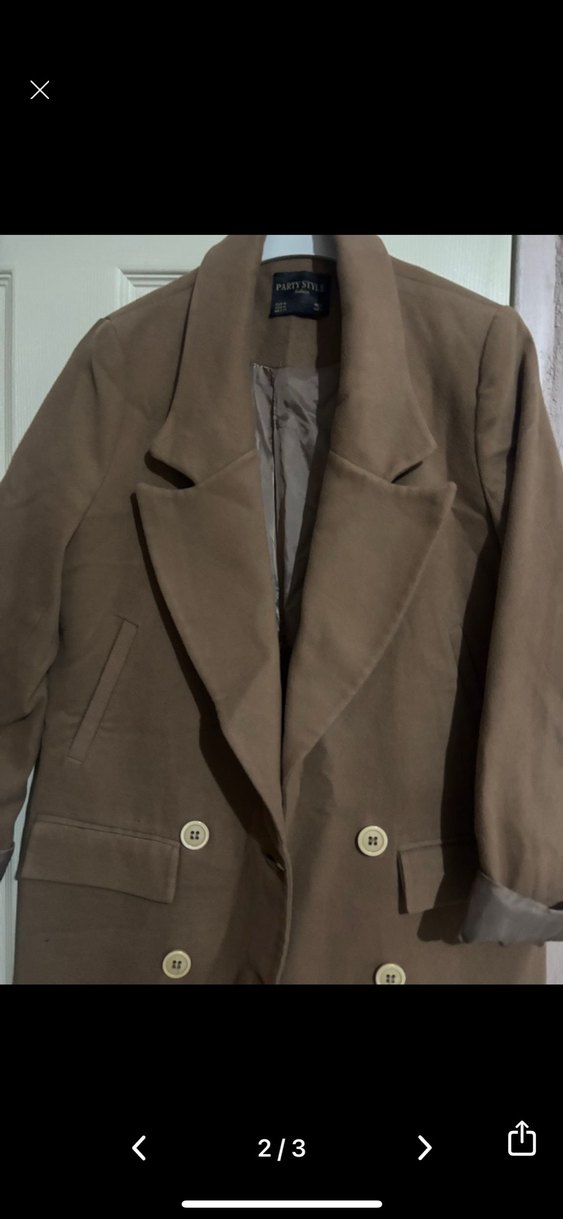 Düğmeli Uzun Kahverengi Süet Kadın Kaban - Görsel 2