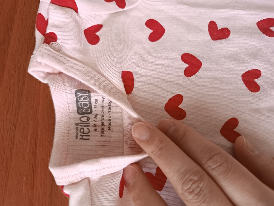 Kız Bebek Kısa Kollu Kalp Desenli yuvarlak Yaka zıbın - Görsel 2