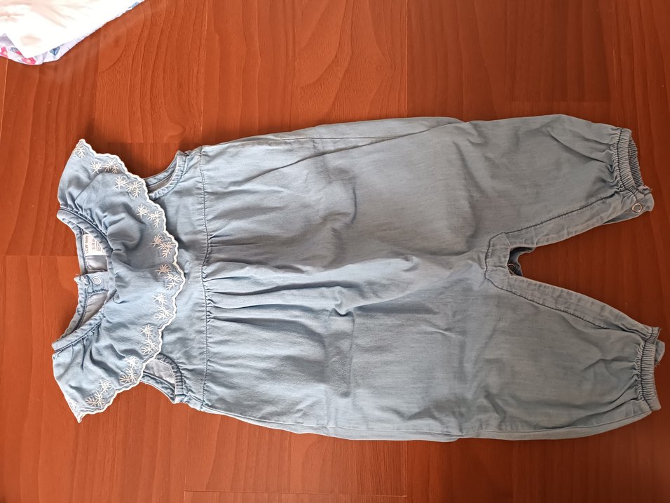 nakışlı bebek kot tulum - Görsel 2