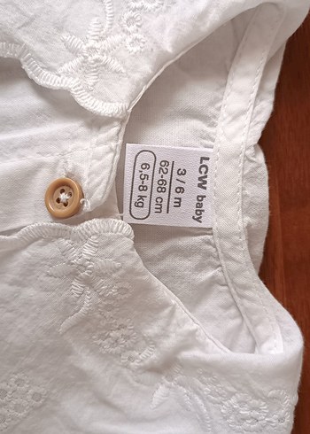 Kız Çocuk Beyaz pamuk Nakışlı gömlek - Görsel 2