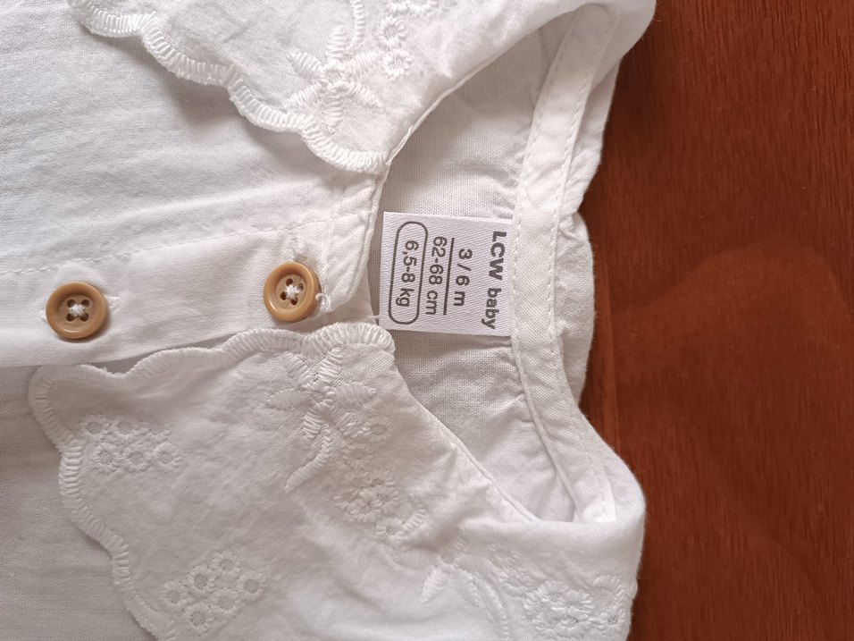 Kız Çocuk Beyaz pamuk Nakışlı gömlek - Görsel 2