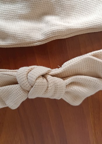 Bej Kız Bebek Kısa Kollu Takım - Görsel 3