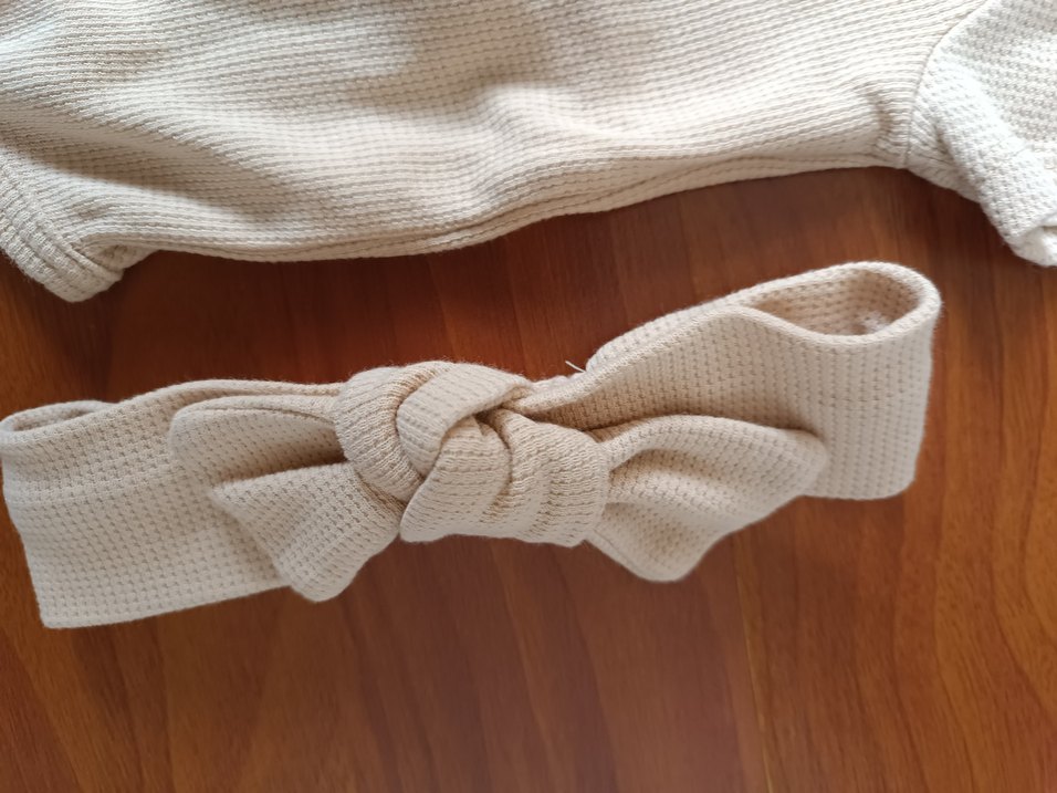 Bej Kız Bebek Kısa Kollu Takım - Görsel 3