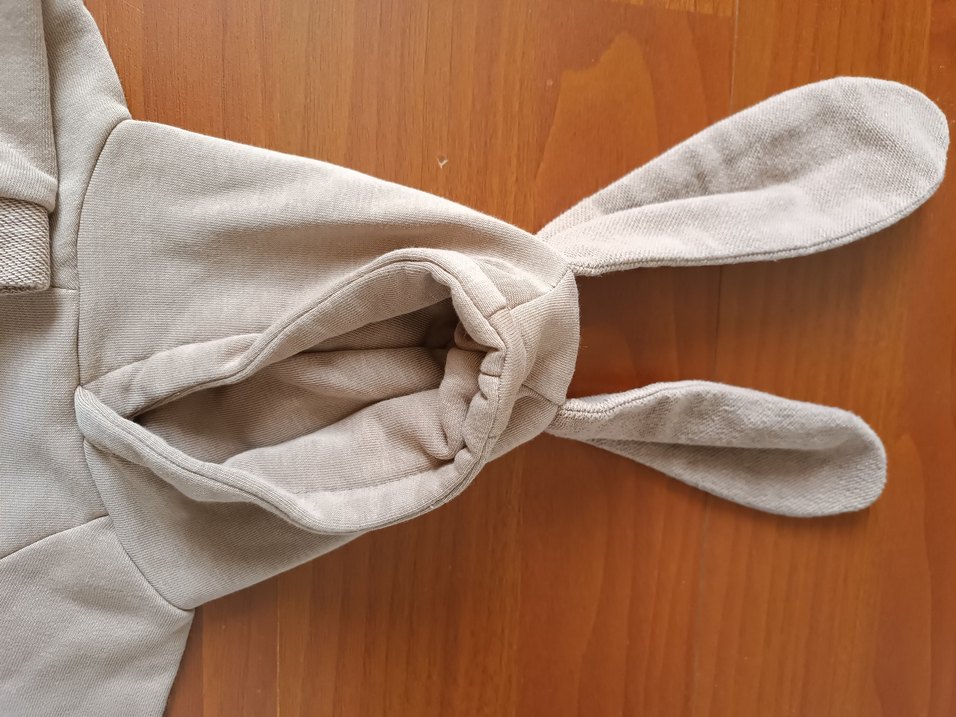 toprak renkli Kapüşonlu Tavşan görünümlü tulum - Görsel 2