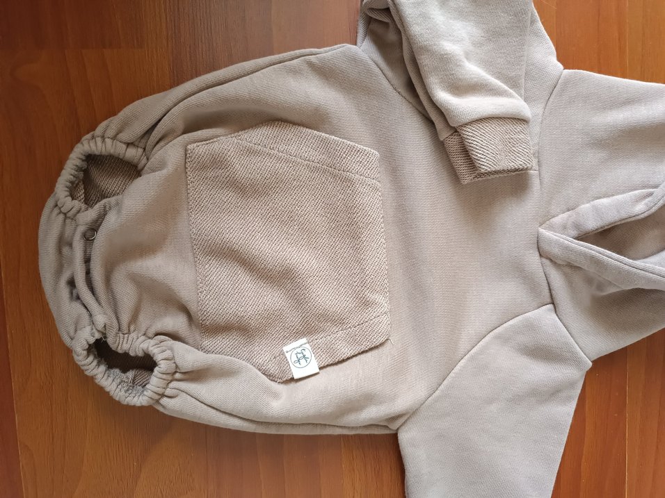 toprak renkli Kapüşonlu Tavşan görünümlü tulum - Görsel 3