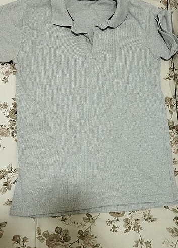 Gri Polo yaka t-shirt 