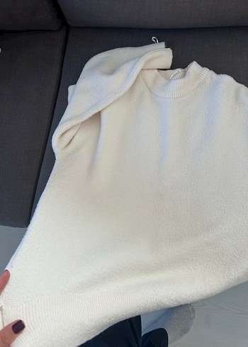 m Beden beyaz Renk Beyaz Örgü Kadın Sweatshirt