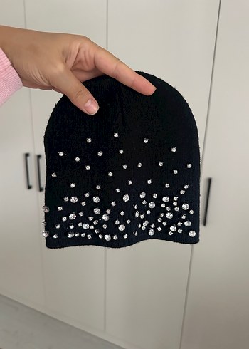 LC Waikiki Siyah Örgü Streetwear Kadın Bere