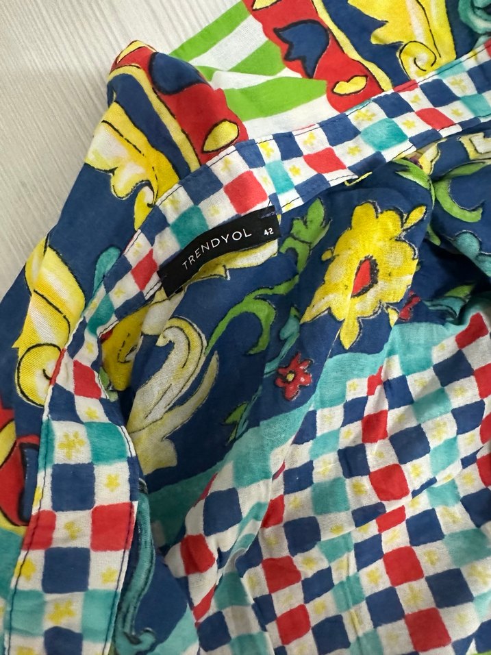 Renkli Bohem Desenli Hamile Tunik - Görsel 3