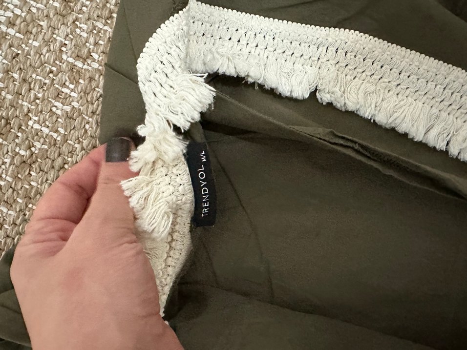 Kadın Kemerli Haki Bohem Tulum - Görsel 2