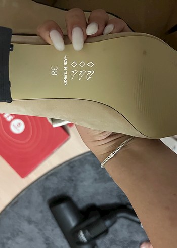 38 Beden Bej Süet Stiletto Kadın Topuklu Ayakkabı