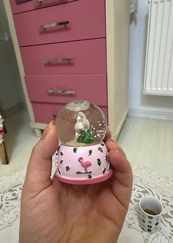 Beden pembe Renk Pembe Flamingo Temalı Kar Küresi