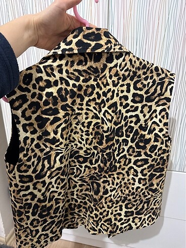 s Beden çeşitli Renk Adl leopar desenli yelek