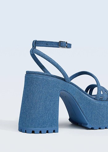 Mavi Denim Platform Topuklu Kadın ayakkabi #stradivarius - Görsel 6