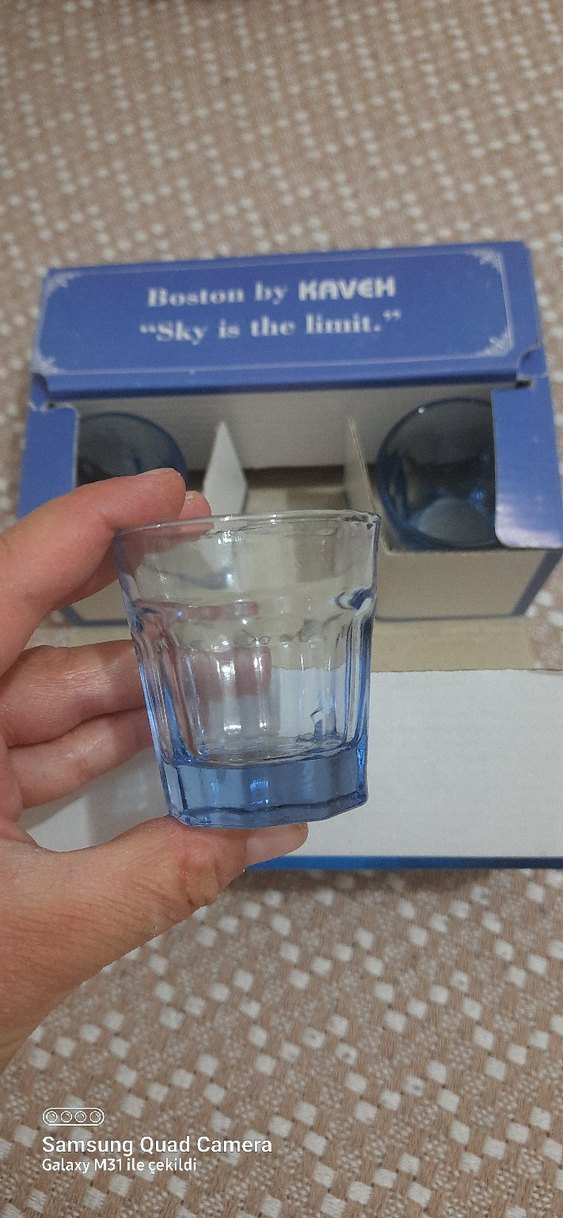 6'lı Koyu Mavi Cam Bardak Seti - Görsel 2